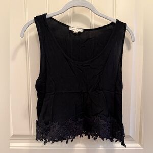 Wishlist Black Lace Hem Sleeveless Crop Top